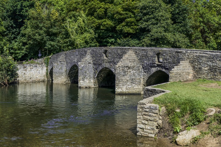 Bridgend - medieval bridge over river